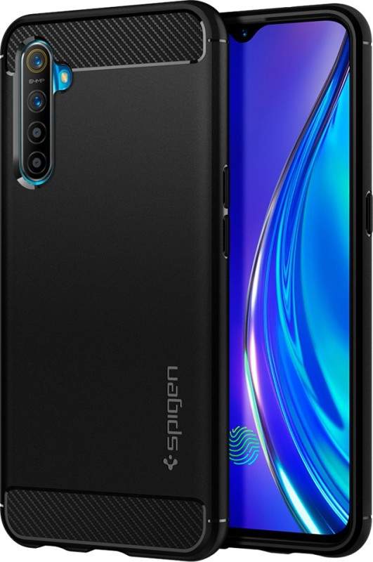 Spigen Back Cover for Realme XT, Realme X2 (Black, Rugged Armor