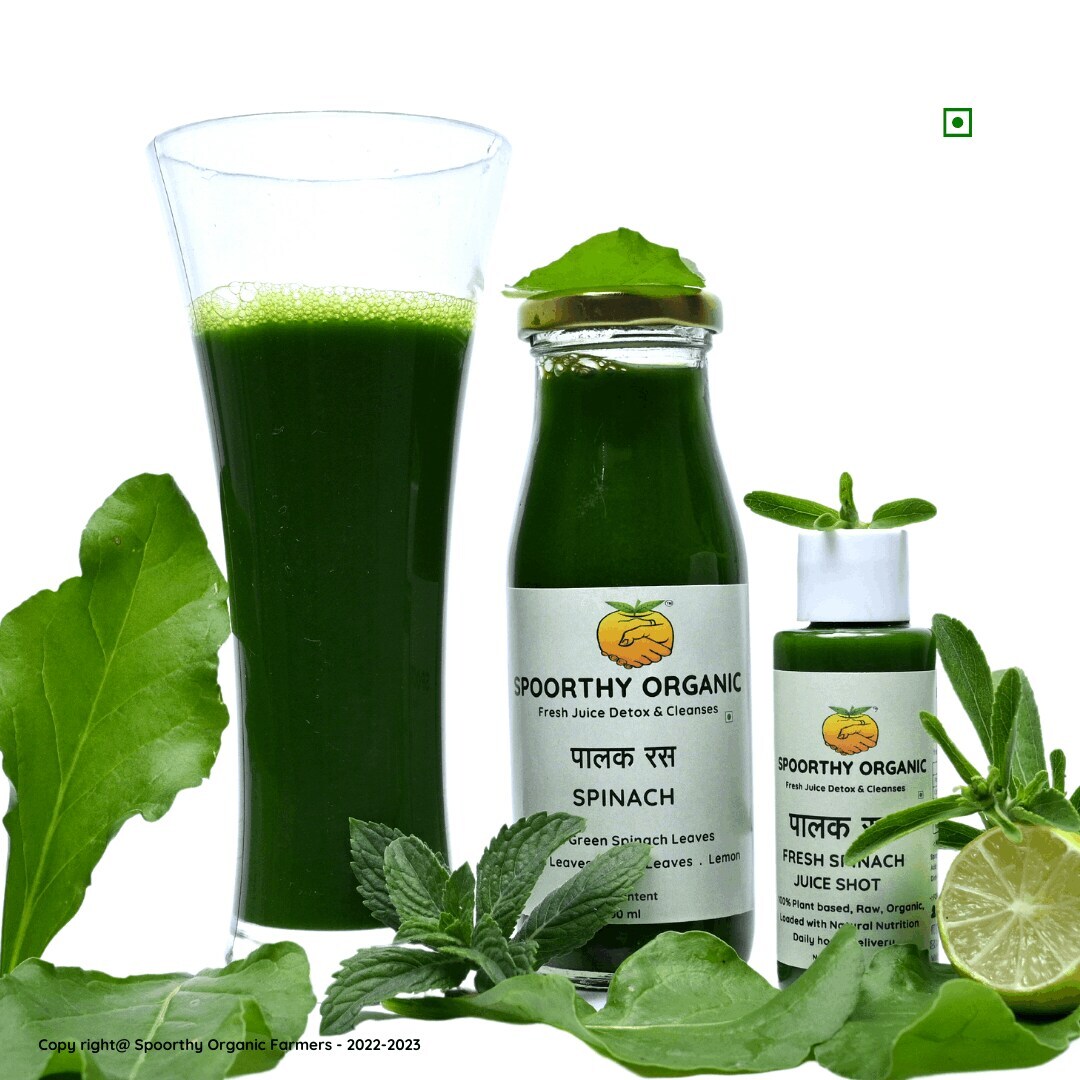 Spoorthy Organic Spinach Juice Cold Pressed Organic Fresh Juice