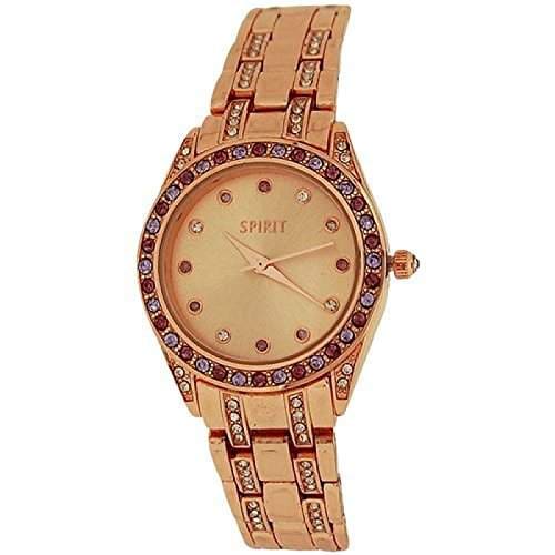 Buy Spirit Ladies Elegant Crystal Bezel Rose Gold Tone Bracelet Strap Watch Aspl89 Made In U K Features Price Reviews Online In India Justdial