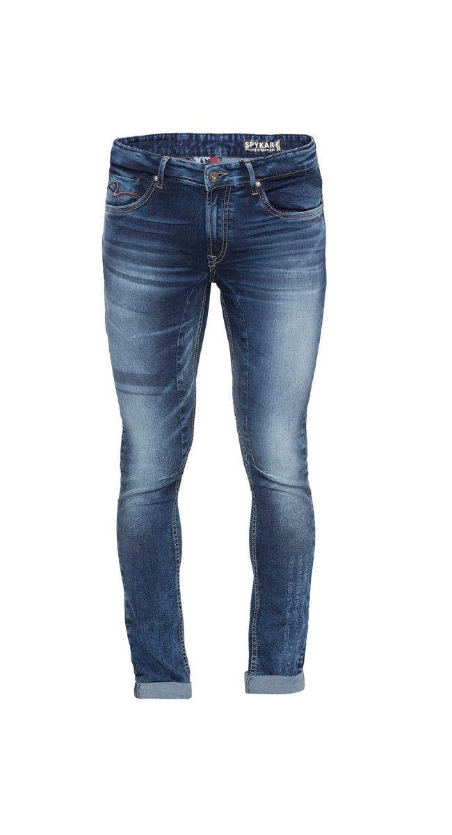 Spykar MYNR01BJ087MIDBLUE Mid Solid Skinny Fit Jeans (Blue) in