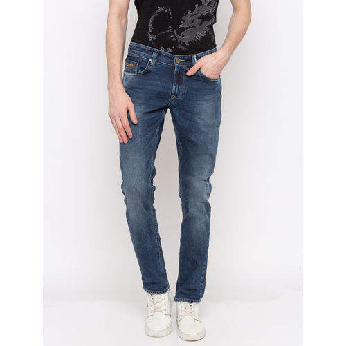 Spykar Low Rise Ultra Slim Thigh Narrow Leg Jeans Mid Blue (32