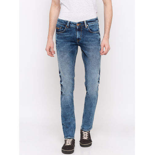 Spykar Low Rise Ultra Slim Thigh Narrow Leg Jeans Mid Blue (36