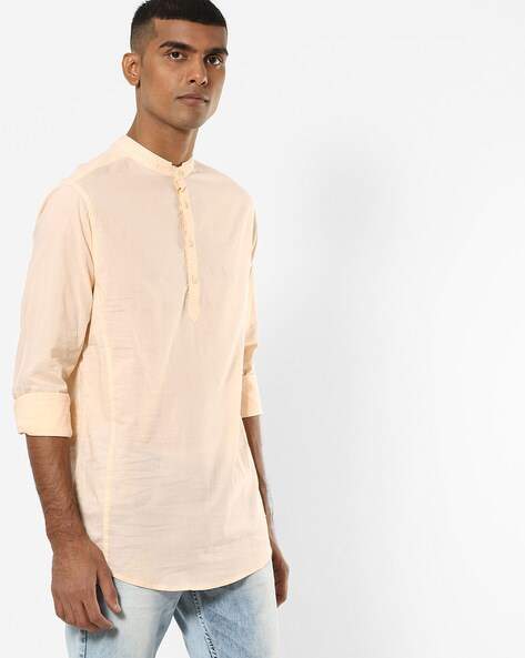 Spykar Mens Slim Fit Longline Shirt 