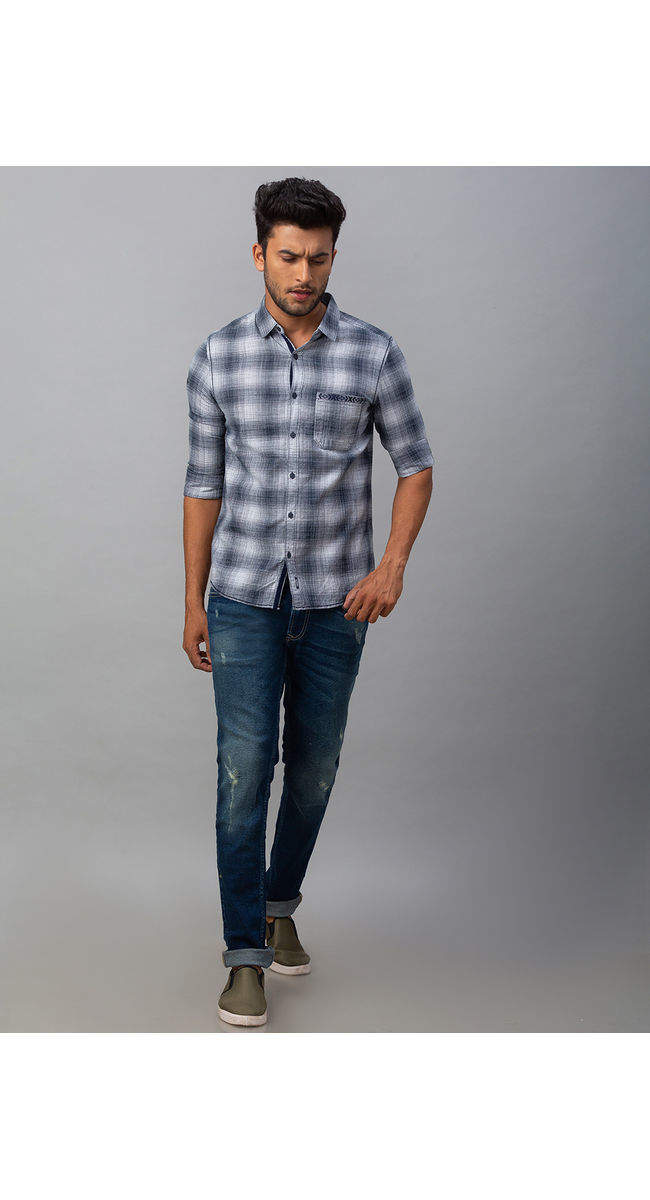 Spykar MSH01BA004White Cotton Slim Fit 
