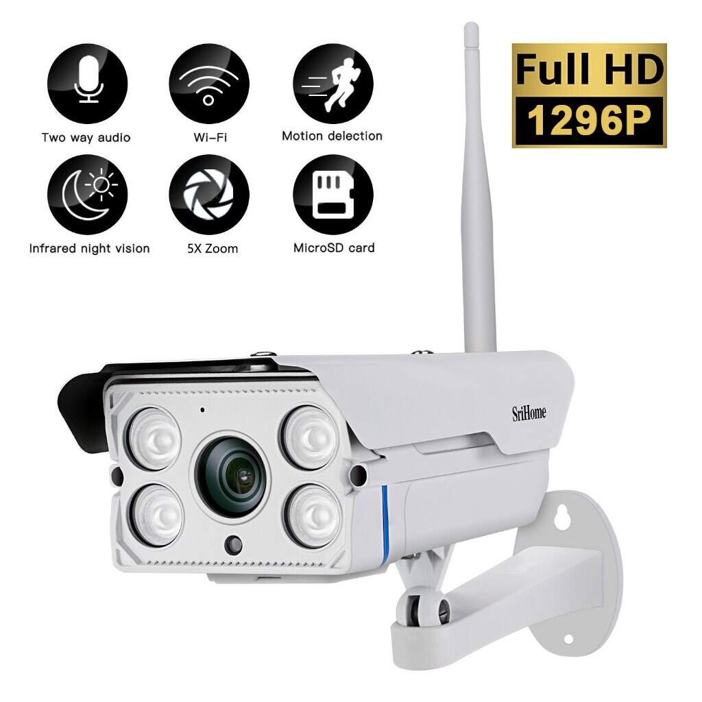 SRIHOME SH027 3MP H265+ OUTDOOR WIRELESS CCTV TWO-WAY - Main Image