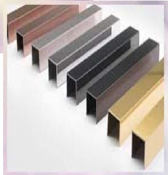 Rose Gold PVD Coated Stainless Steel 304 U Profile, 500g,