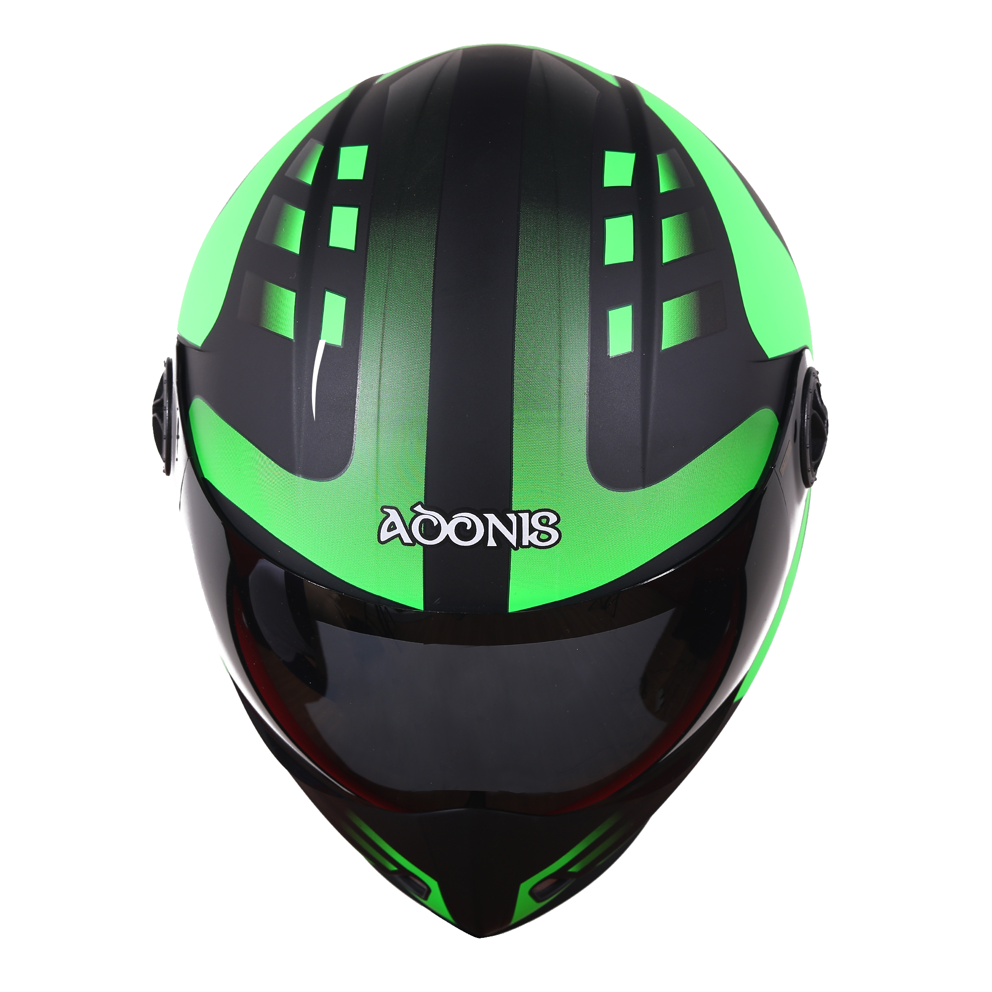 Steelbird Adonis Zippy Full Face Helmet (Mat Black With Green) in