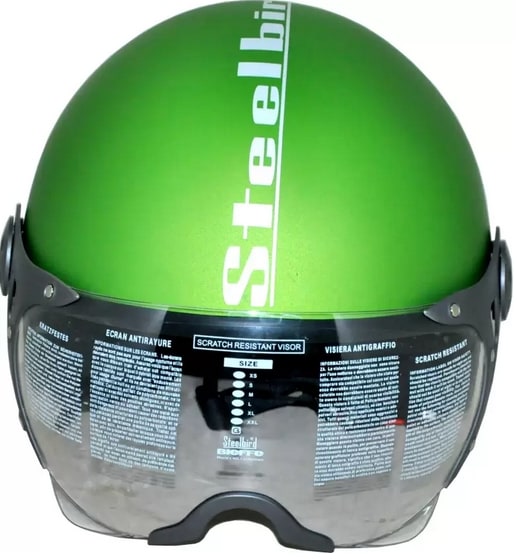 Steelbird 600 mm Plain Style Open Face Helmet Yamaha Green [SB-27
