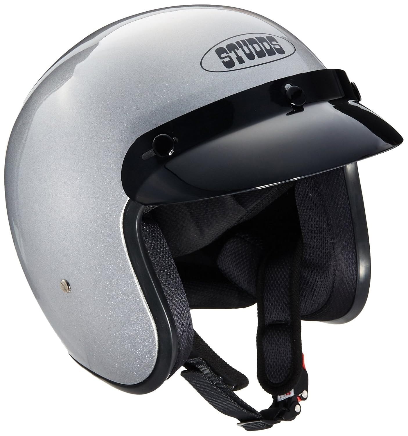 Studds Jetstar Classic Plain Open Face Helmet (Silver Grey, M) in