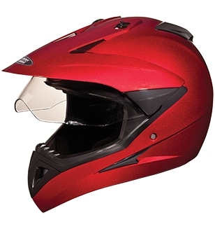 Studds Motocross With Visor Off Road Full Face Helmet (Cherry Red
