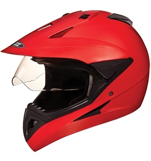 Studds Motocross With Visor Off Road Full Face Helmet (Matt Red, M