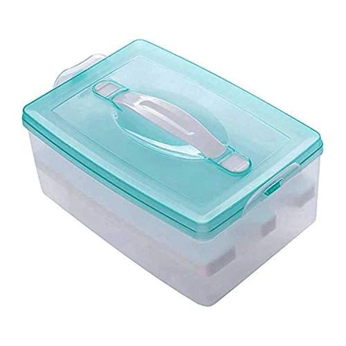 styleys egg holder portable double layer refrigerator food 24 eggs airtight storage container plastic box blue