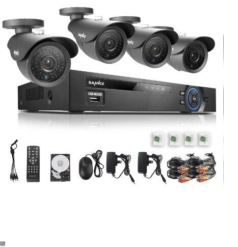 Dome Surveillance Cameras Kit, Wall Mount, 100° View,