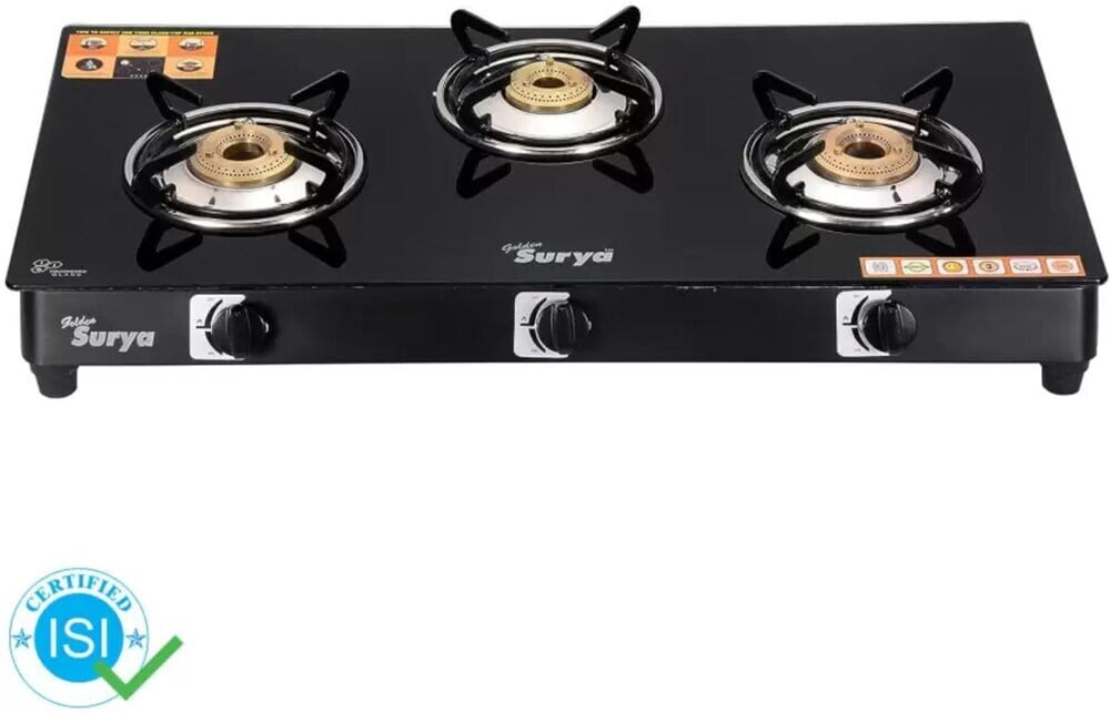 Surya AKSH Burner Manual Black Nano Gas Cooktop in Delhi at