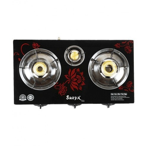 Surya AKSH Burner Manual Black Nano Gas Cooktop in Delhi at