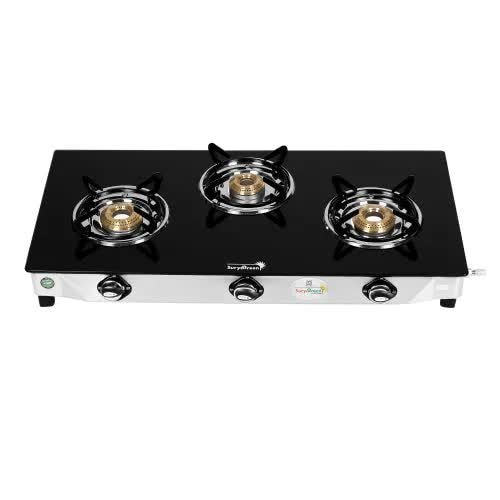 Surya Green 3B GTSS Advance Black Three Burner Gas Stove in Delhi