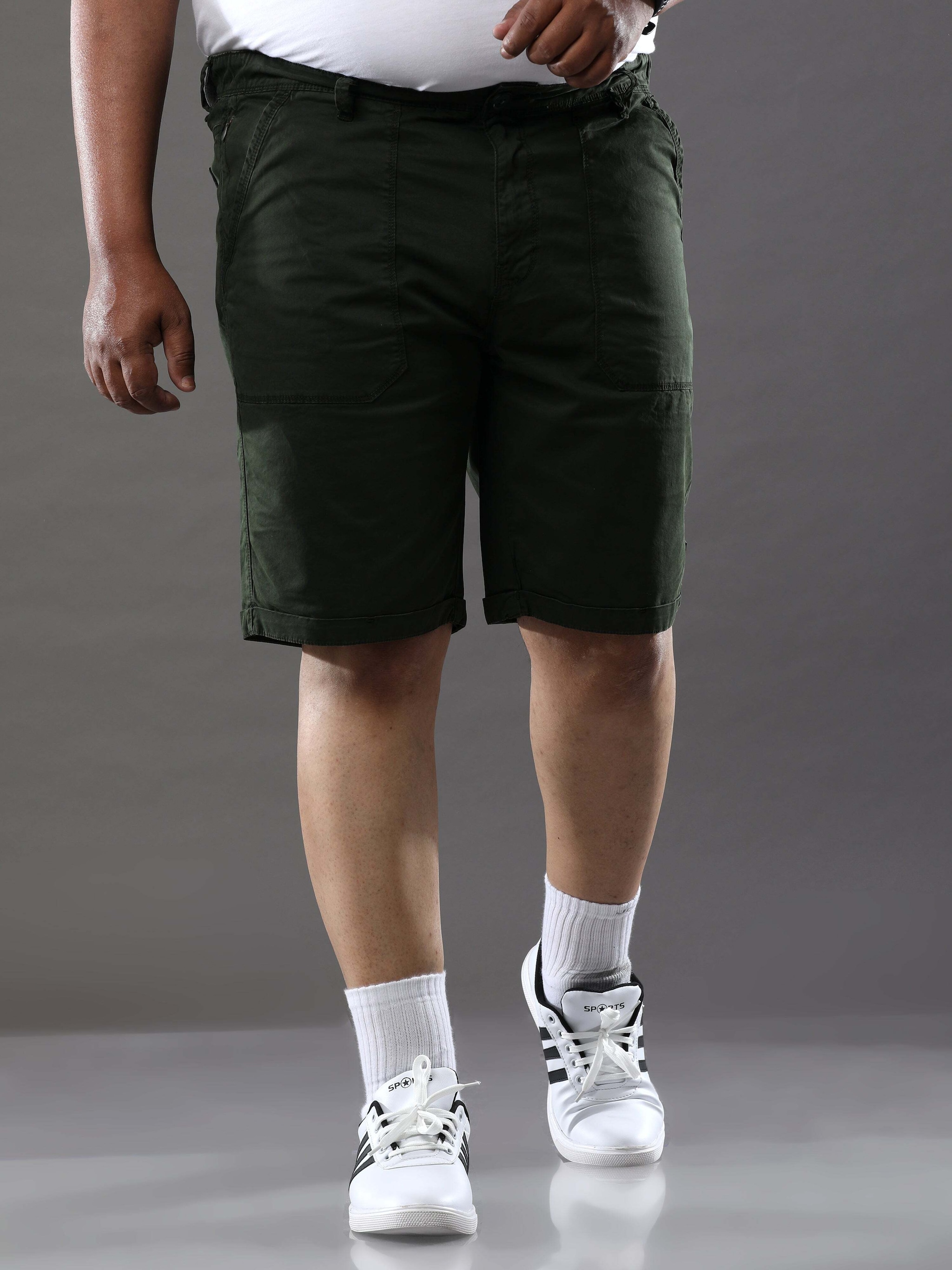 Suxxus International Plus Size Shorts (Jungle Green) in Bangalore