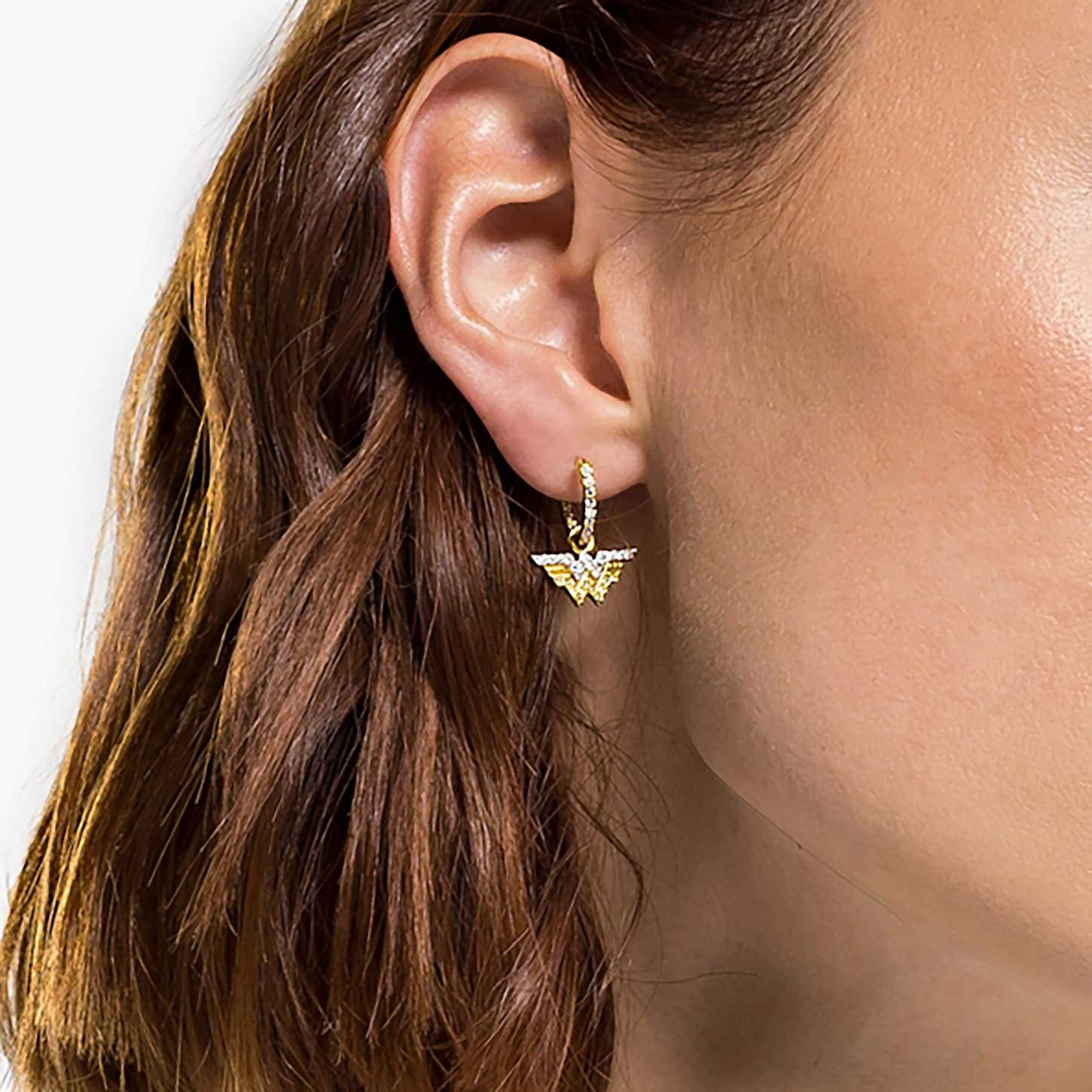 SWAROVSKI Fit Wonder Woman Hoop Pierced Earrings Gold Tone Mixed - Main Image