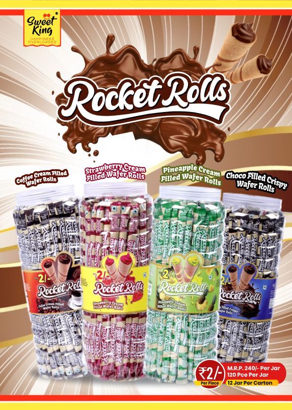 SWEETKING ROCKET ROLL WAFER ROLL IN JAR in Delhi at ₹ 240 / Jar by ...