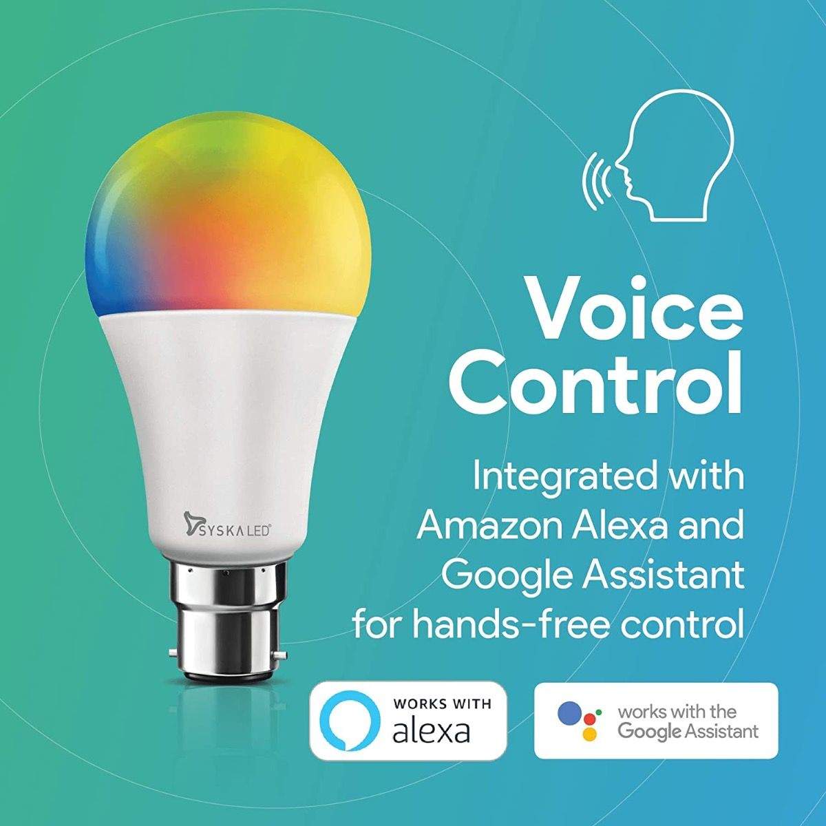 SYSKA Smart Wi-Fi Enabled SMW-12W-5C 12W LED Bulb (Compatible with