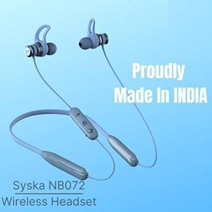 SYSKA Bassteq Bluetooth Headset (Blue, NB072) in Delhi at ₹ 1,899