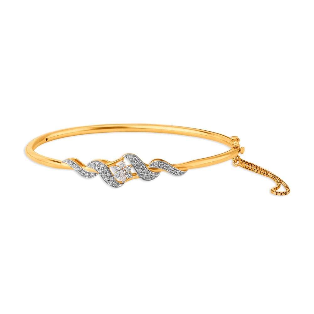 TANISHQ 501182VEAE1B023IH005348 18 Karat Gold and Diamond Bangle