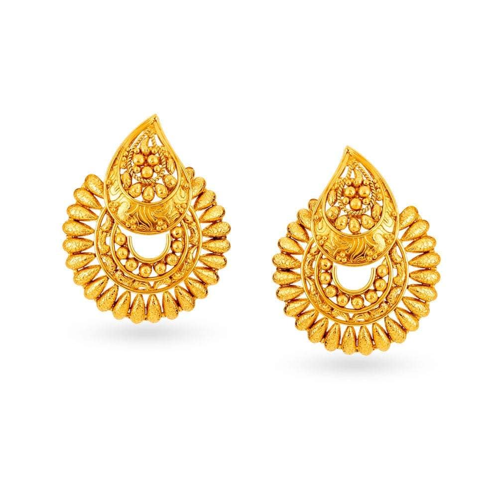 TANISHQ 512515HSTAAA002EB006808 22 Karat Gold Hoop Earrings in
