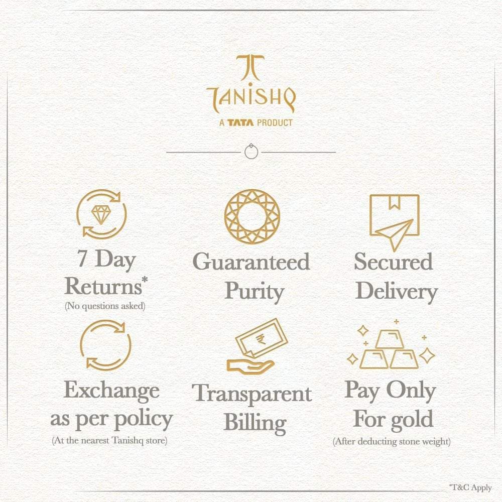 TANISHQ 502113HYCAAA002ED007662 18 Karat Gold Hoop Earrings in