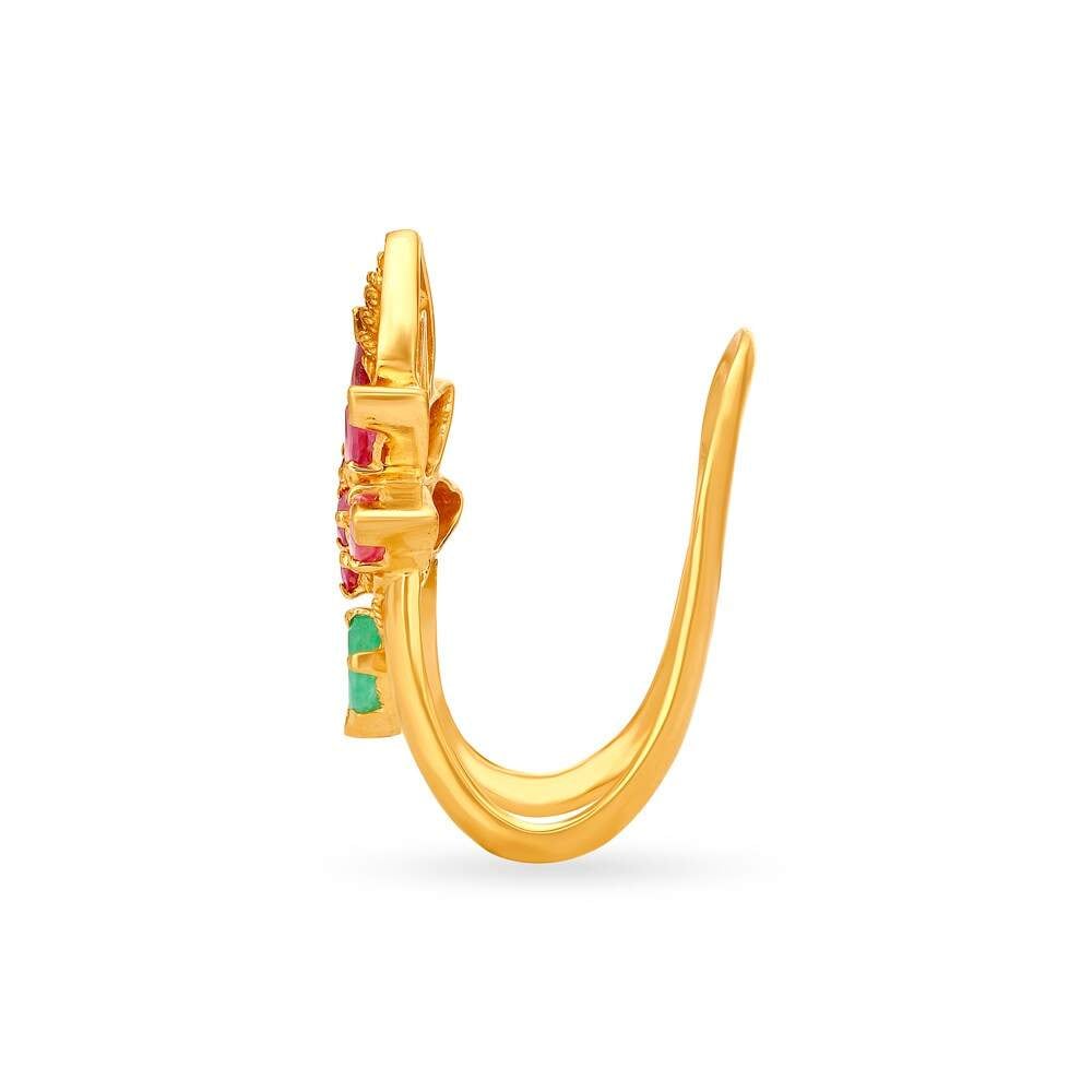 TANISHQ 512217FFHLAA402BA000049 Ojasvi Ruby and Emerald Ring in