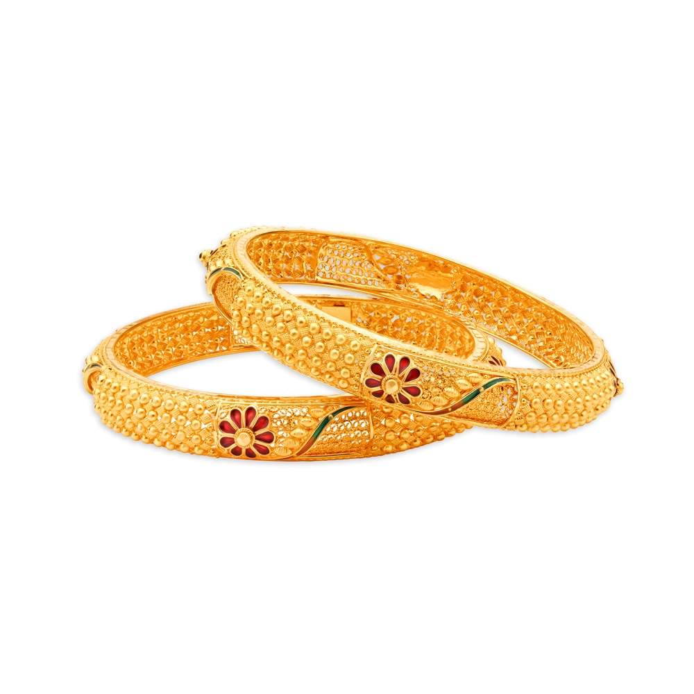 Tanishq Gold Jewellery Latest Design Gold Bangle Images Photos - Main Image