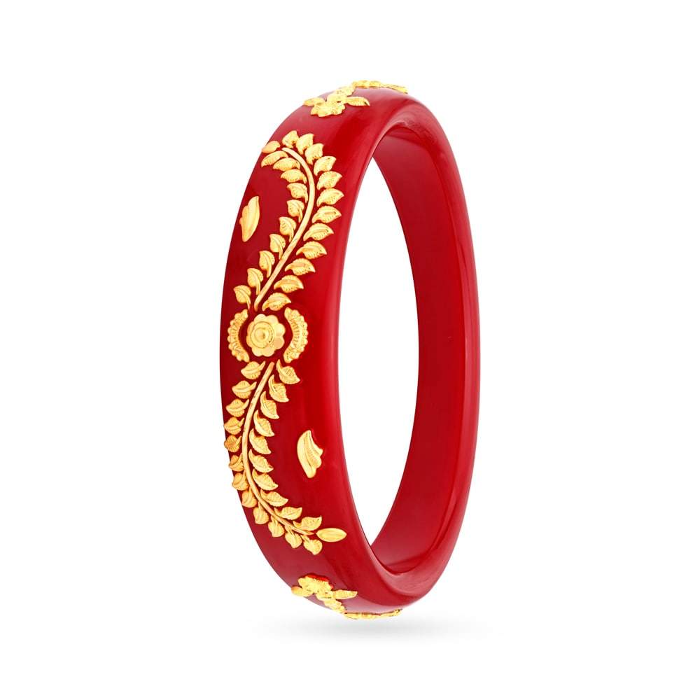 TANISHQ 51AG71VAGR1AP12EB005312 Traditional Gold Pola Bangle for