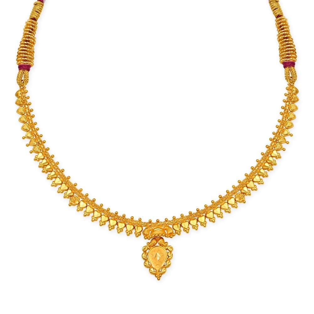 TANISHQ 5122202KZ1BA002EA000252 Sublime Teardrop Gold Neckwear Set - Main Image