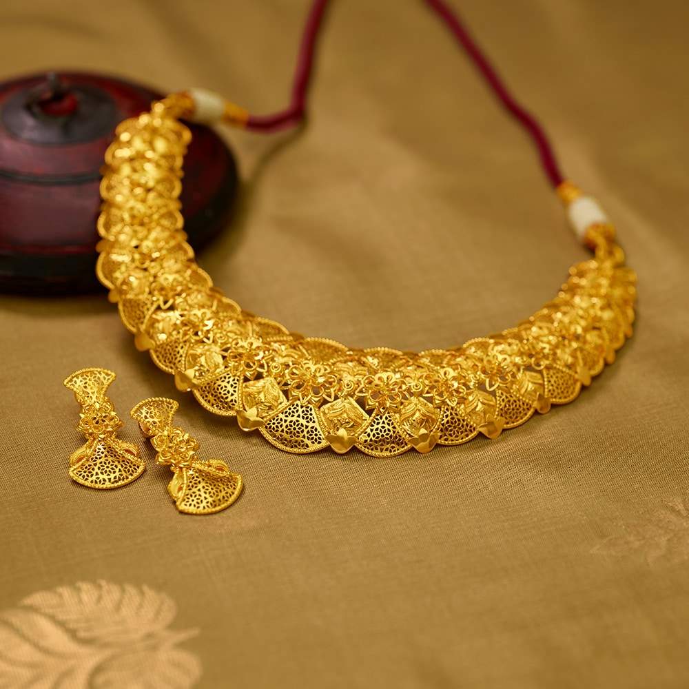 Bridal Marriage Modern Tanishq Gold Necklace Designs With Price
