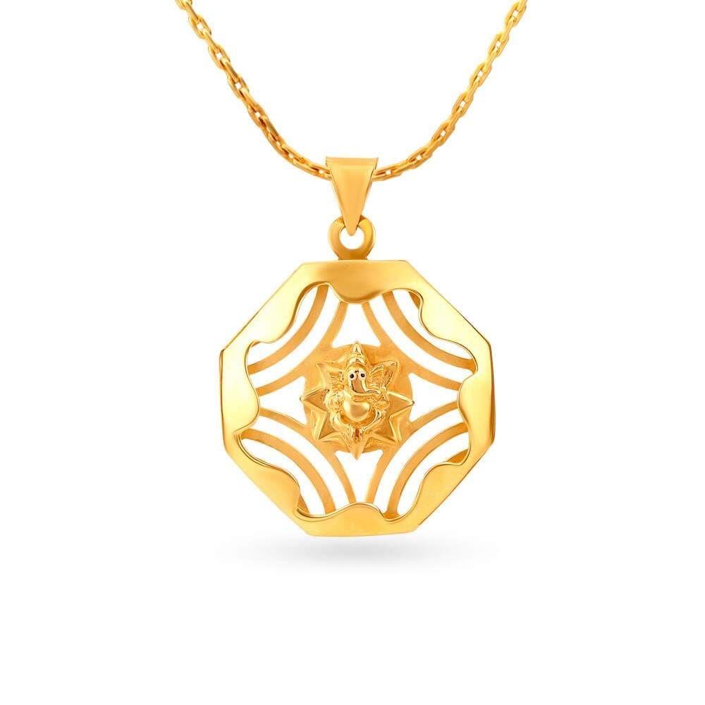 TANISHQ 513515POMAAA002EA000568 22 Karat Gold Lord Ganesha Pendant