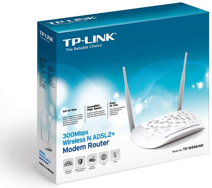 TP Link 300Mbps Wireless N ADSL2+ Modem Router [TD-W8961ND] in