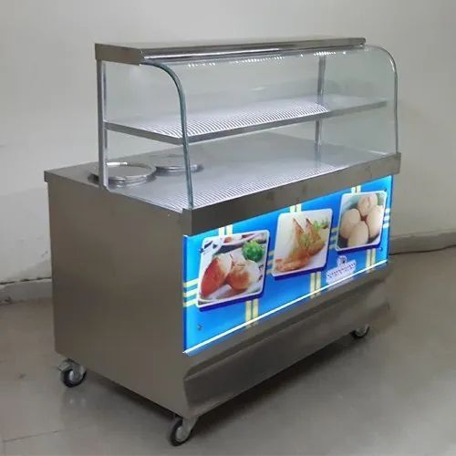 Ss Glass Restaurant Tea Snack Trolley Counter in Thanjavur at