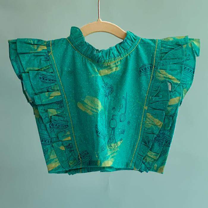 Teal Salad Frill Blouse in Mumbai at ₹ 700 / Unit by Miko Lolo