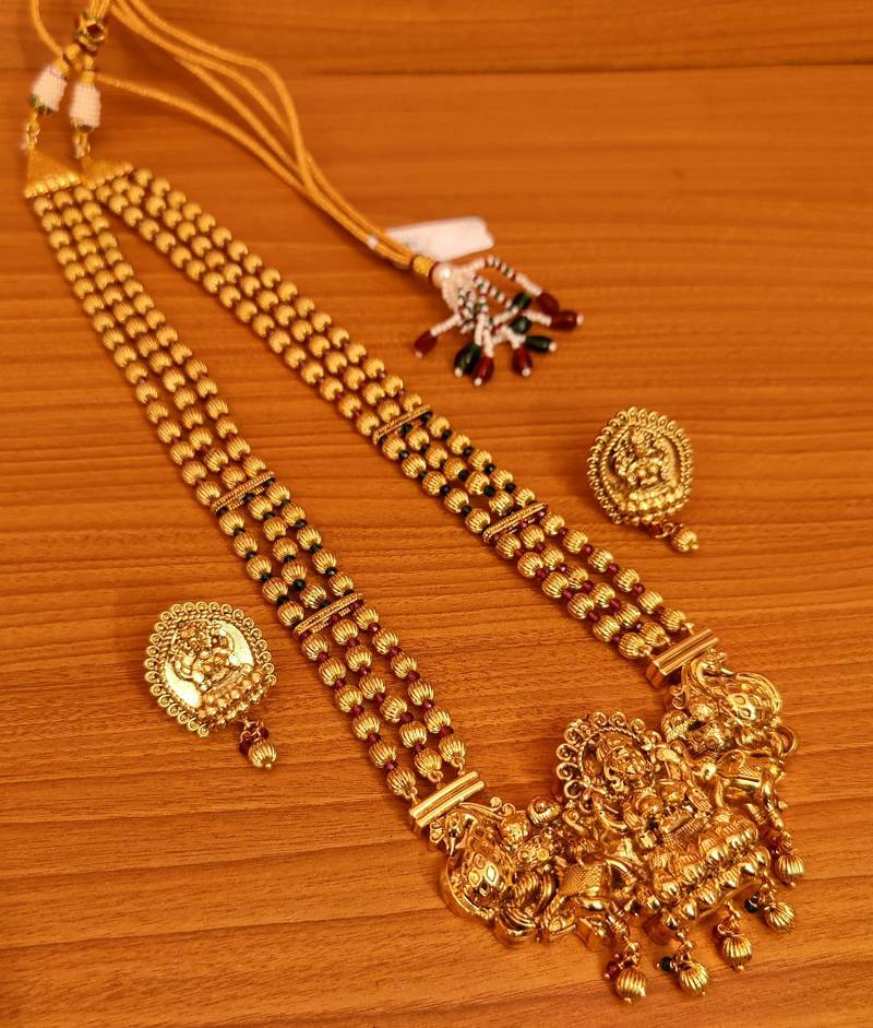 Temple Jewellery Haram Designs New Models In Grt Chandraharam