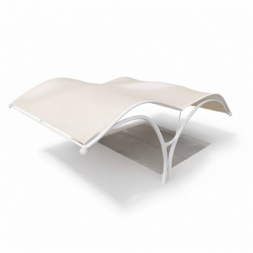 Tensile Car Parking Structure, PVC Coated Fabric, Cantilever Design
