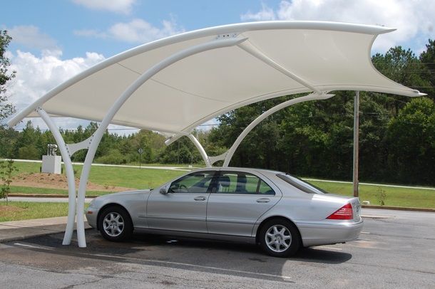 Tensile fabric parking shed in Chandigarh at ₹ 350 by