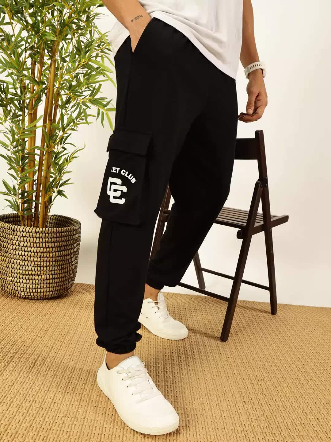 Thomas Scott Men Black Cargo Track Pants in Bangalore at ₹ 749