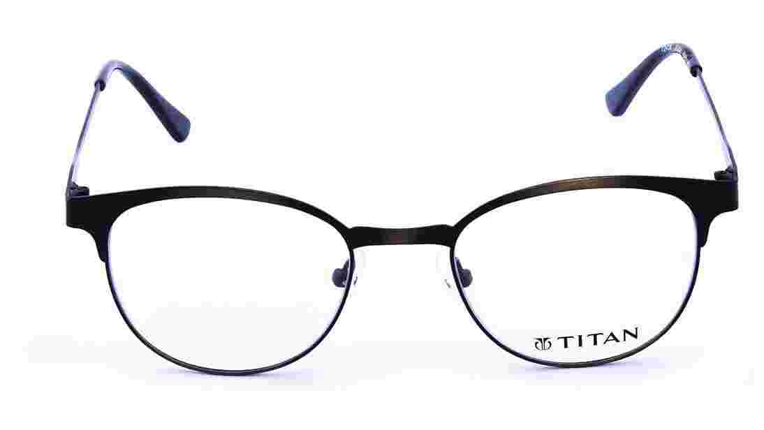 Titan Eye Plus Gun metal Oval Rimmed Eyeglasses (T2438A1A1) in