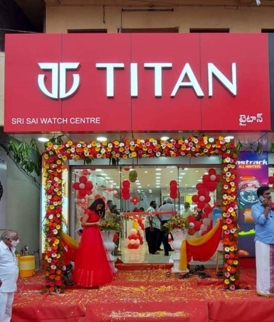 Titan Watch Shops In Abids Titan Sri Sai Watch Center Sign Board