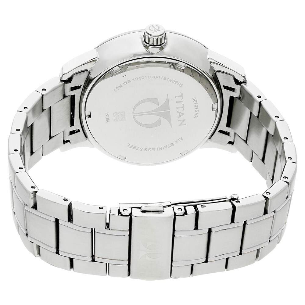 TITAN NN90101SM01 Mens Retrograde Blue Dial Stainless Steel Strap