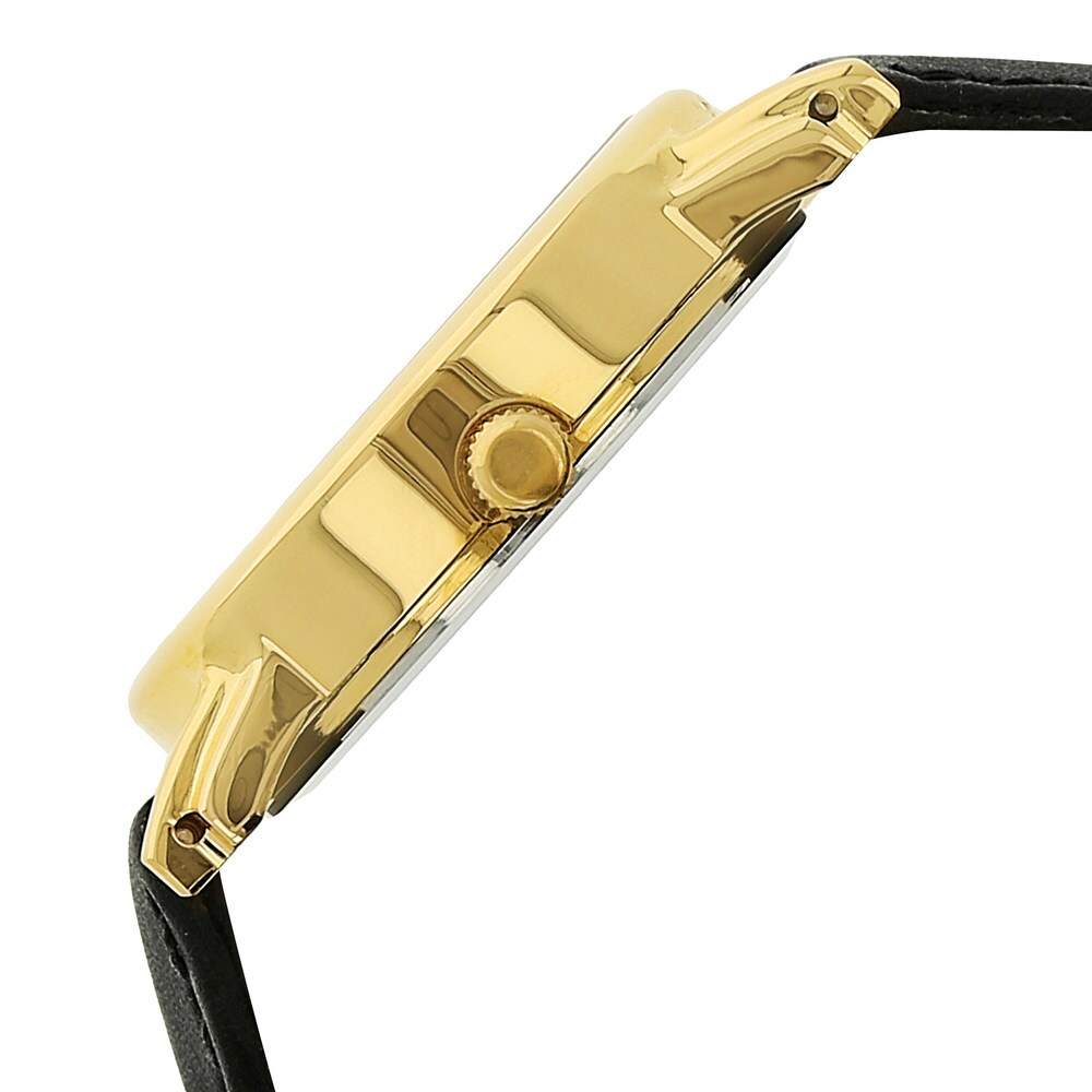 TITAN NM1445YL05 Mens Champagne Dial Black Leather Strap Analog