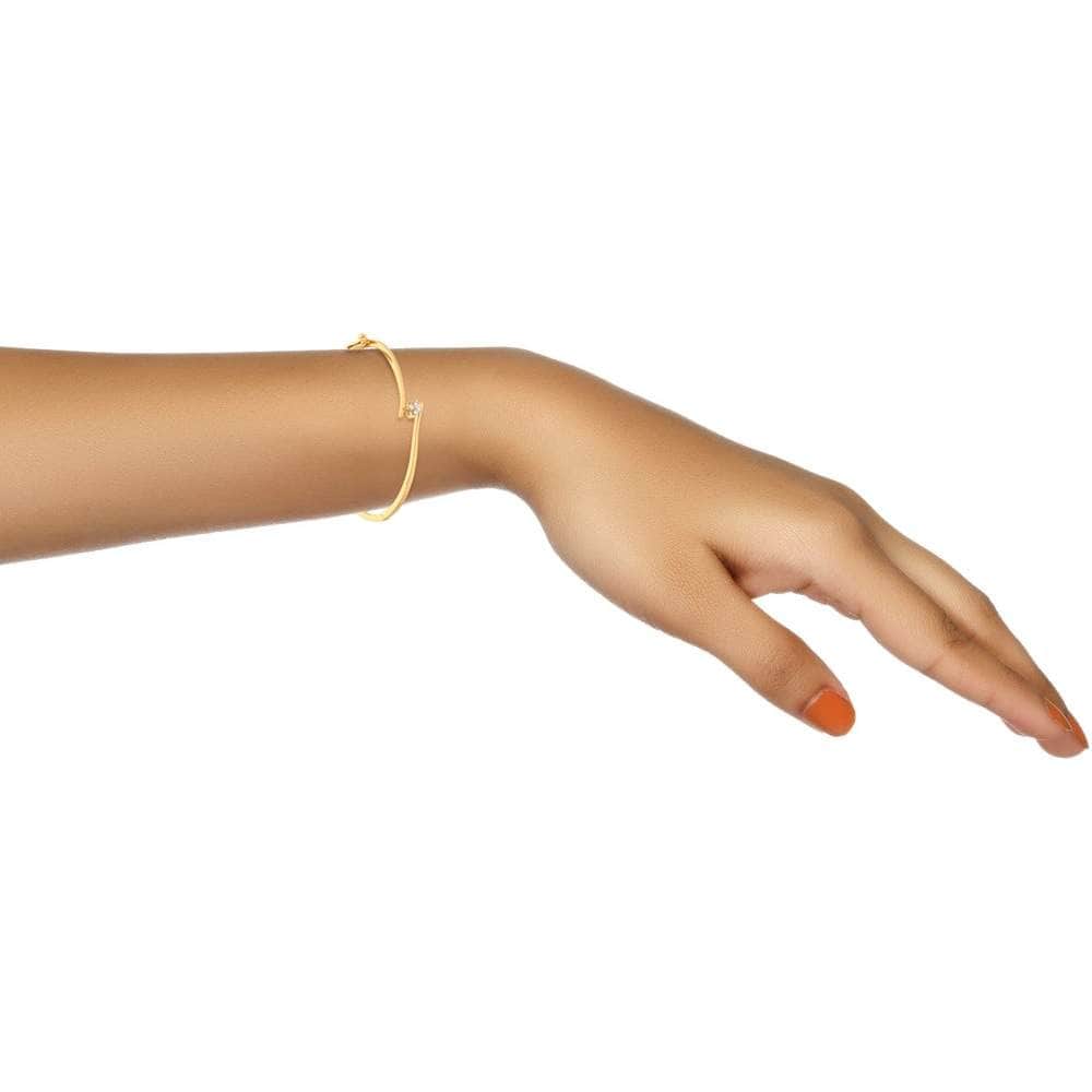 TANISHQ 18 KT Yellow Gold Diamond Bangle (45 x 55 mm