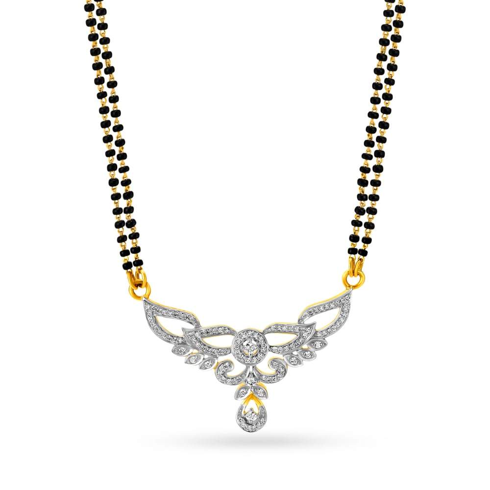 Tanishq Kruti Gold Mangalsutra 71.12 cm 