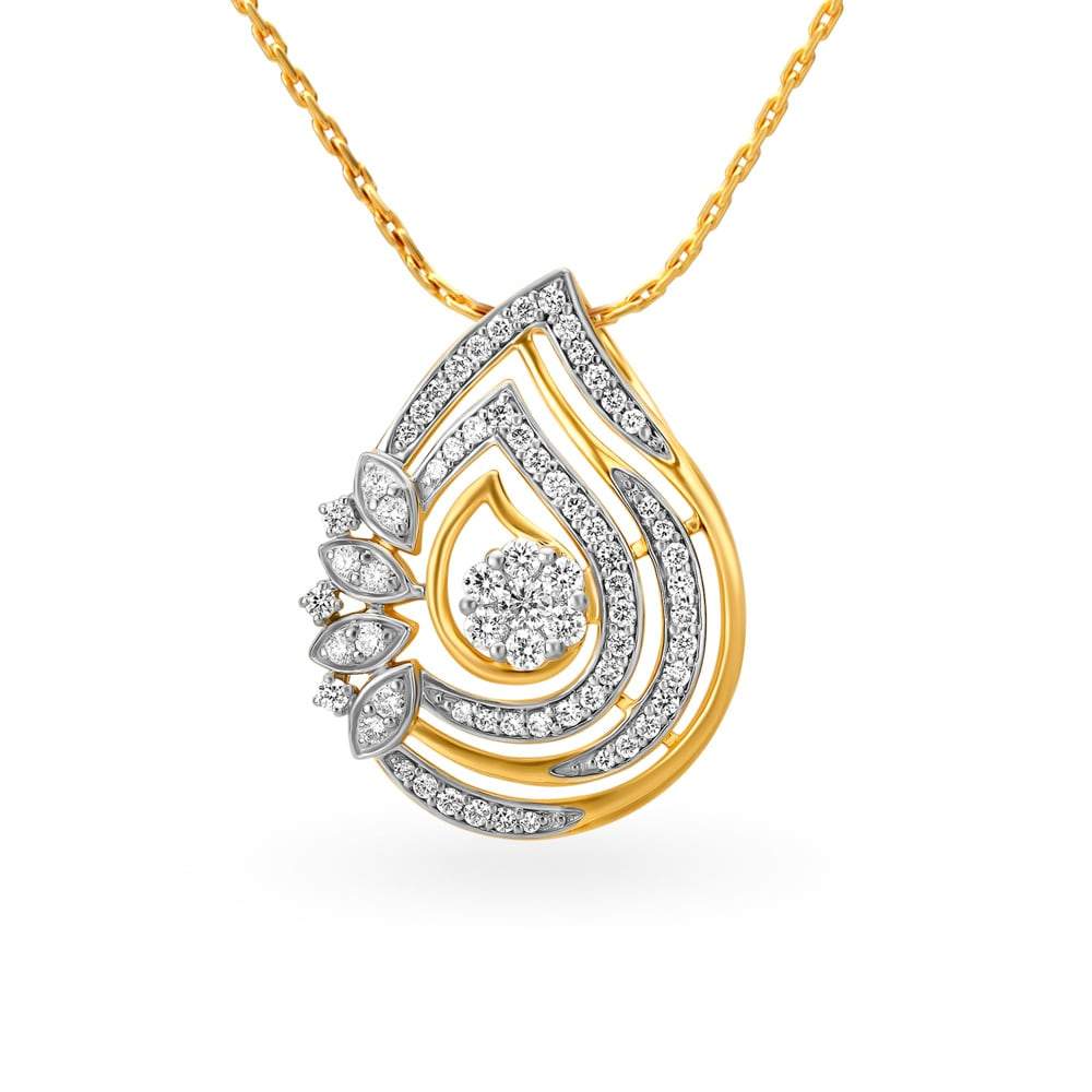Tanishq 18KT Gold and Diamond Pendant 