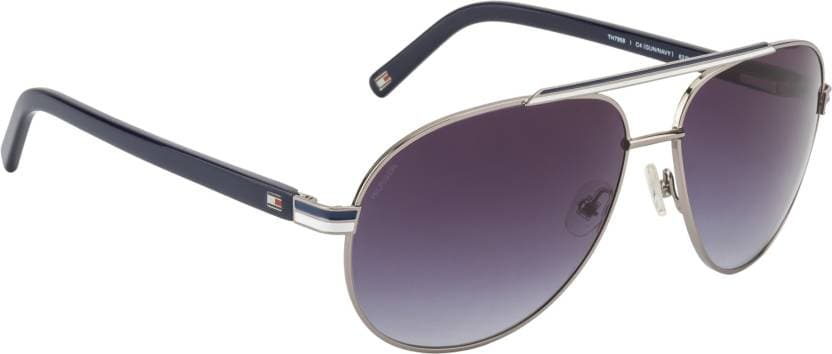 TOMMY HILFIGER TH7958 C4 GUN,NAVY Aviator Unisex Sunglasses (Grey