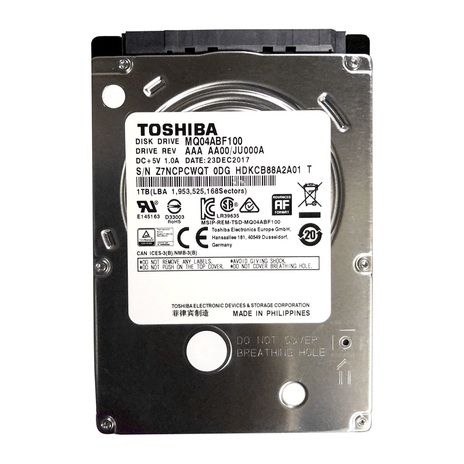 TOSHIBA 1TB-1000GB 5400rpm MQ04ABF100 Sata 7mm Laptop Hard